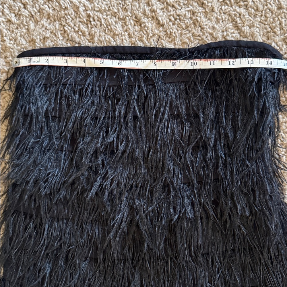 NWT Vineet Bahl Anthropologie Faux Feather Black Mini Dress XS - Picture 13 of 14